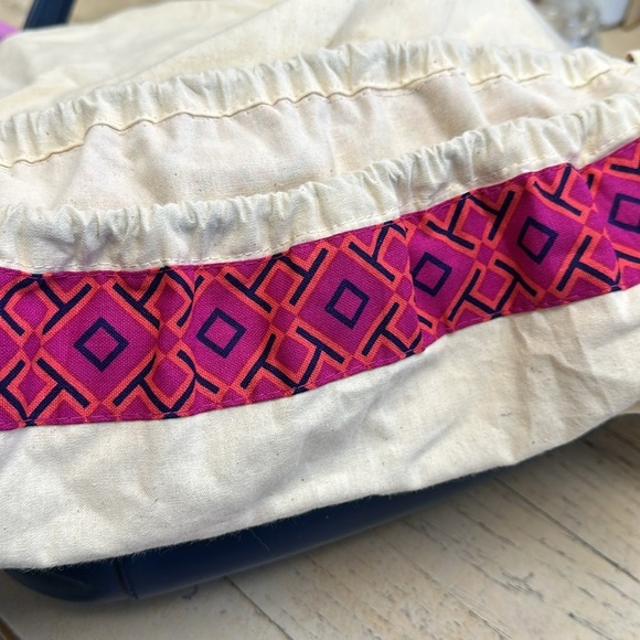 TORY BURCH Serina Hobo Blue Leather Shoulder Bag - Picture 13 of 13